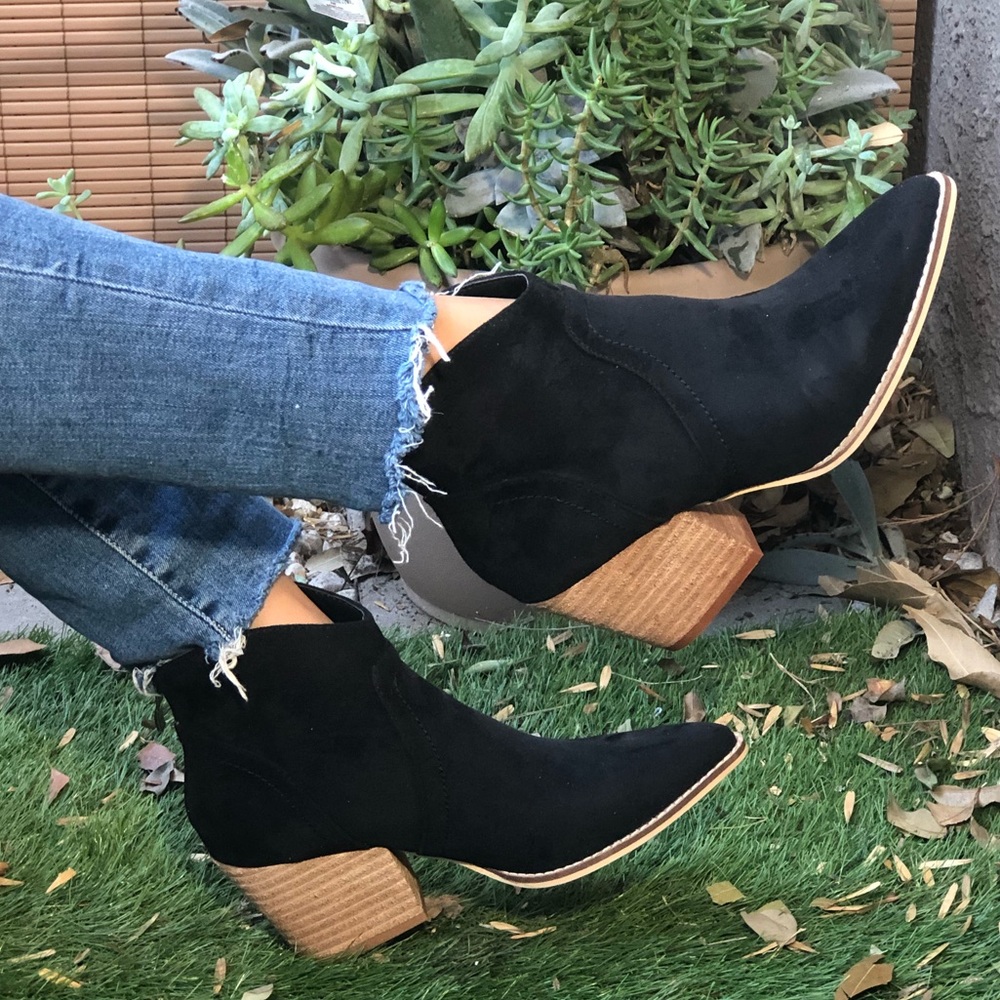 High Quality FauxSuede Western Boots Leather  heel - Picture 3 of 8